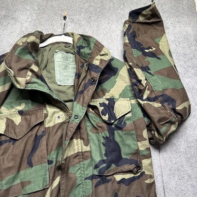 Alpha Industries M-65 Field Coat Woodland Camo Hooded Jacket Men s Medium