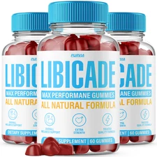 (3Pack) Libicade Gummies Men's Performance Gummy Enhancing Drive Stamina (180ct)
