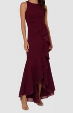Adrianna Papell Women's Red Ruffled High-Low Gown Dress Plus Size 14W