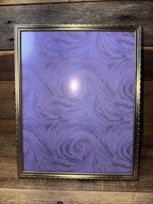 Vintage Ornate Antique Gold Etched Bordered Metal Picture Frame Fits 8"x10"