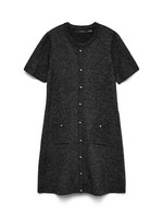 Strickkleid Vero Moda Vmjohanna Midi Damen Kleid, GrößE M, Schwarz, Baumwolle