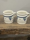 2 White Ceramic 12oz Mugs w/ Blueberry Design VTG 1978 Signed Under Handles — photo 5