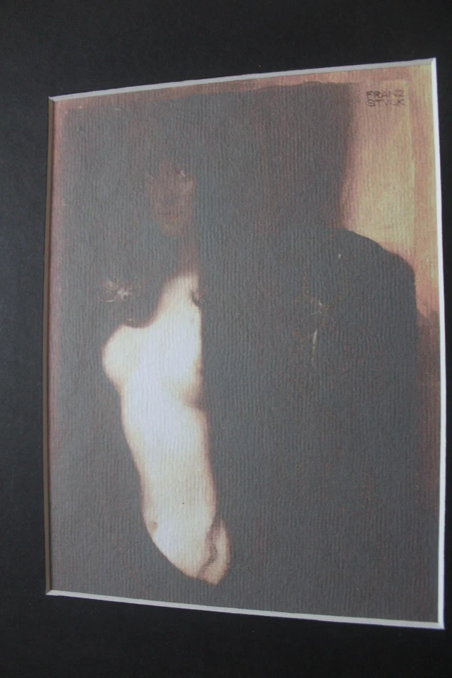 Franz von Stuck: Die Sünde - Erotik - farbig - edles Passepartout - 30x24 cm