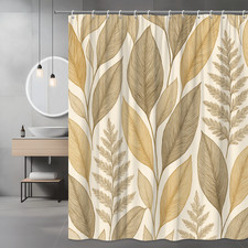 Elegant Leaf Pattern Shower Curtain - Natural Home Decor