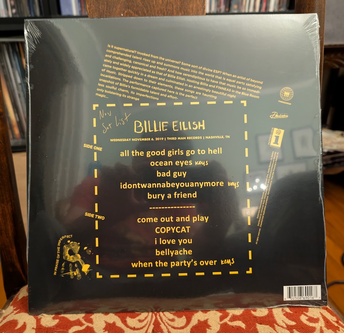 Billie Eilish Live At Third Man Record Vinyl Recors for sale