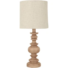 Mainstays 18.5" Traditional Washed Wood Table Lamp, Linen Shade