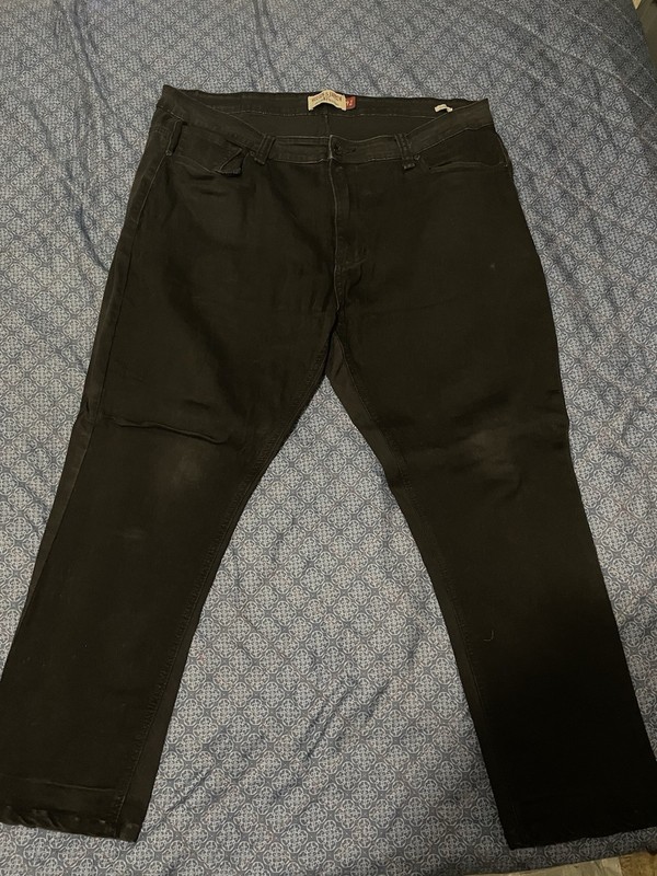 Hudson & Barrow Men's Black Dark Wash Denim Slim Straight Jeans Mid Rise