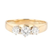 .73ctw Round Cut Diamond Three-Stone Engagement Ring 14k Yellow Gold Size 8.75