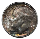 1956 Roosevelt Dime BU Original Colorful Mint Set Toning Silver 10c US Coin #1