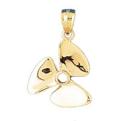 Ship Propeller Charm Pendant 14k Gold (2.2 Grams)
