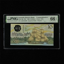 1988 Australia Reserve Bank 10 Dollars Pick#49a PMG 66 EPQ Gem UNC  AA  02