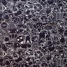 1/2 Yard Organic Cotton - End Papers Black by Charley Harper