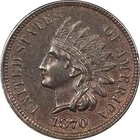 1870 Choice AU Indian Cent, Nearly Full Luster, Semi-Key Date, Start 99c No Res!