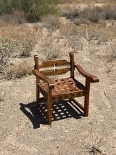 Vtg Artes de Mexico Internacionales SA William Spratling Style Leather Arm Chair