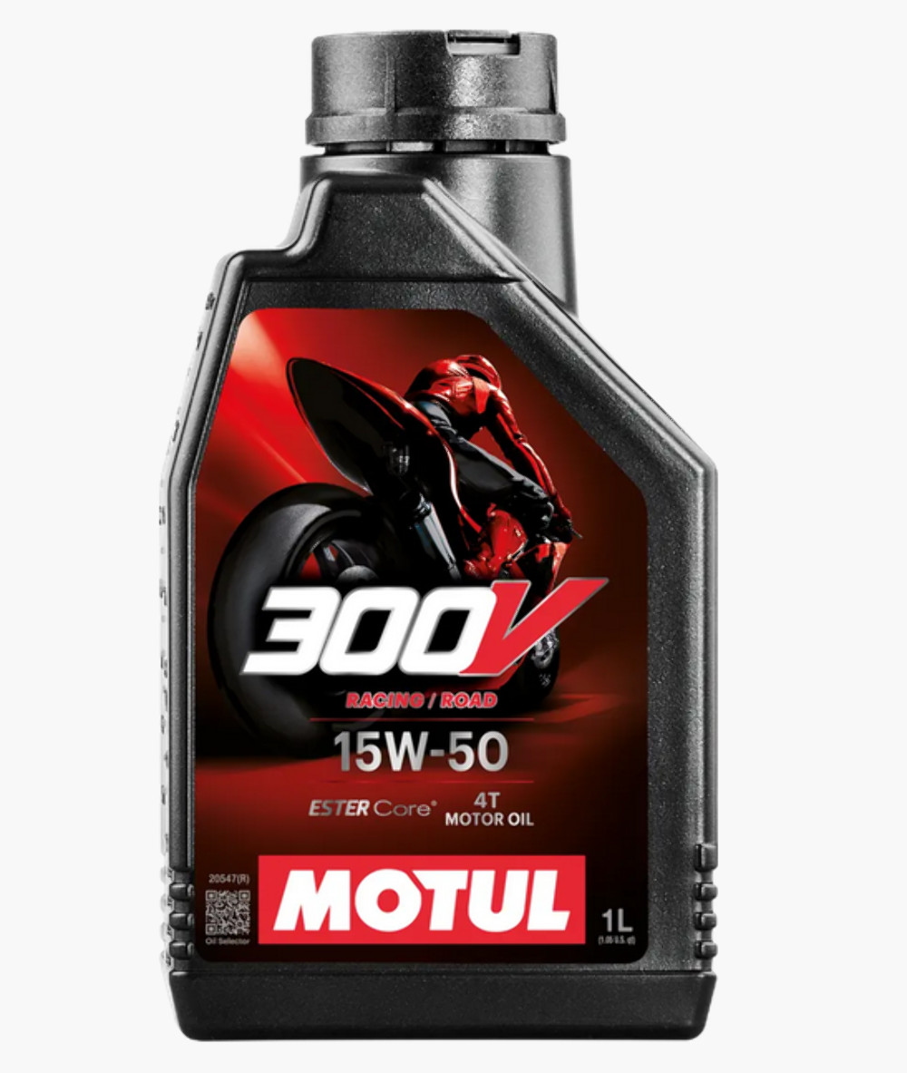 Huile moteur sportive Motul 300V 15w50 1L lubrifiant compétition 4T