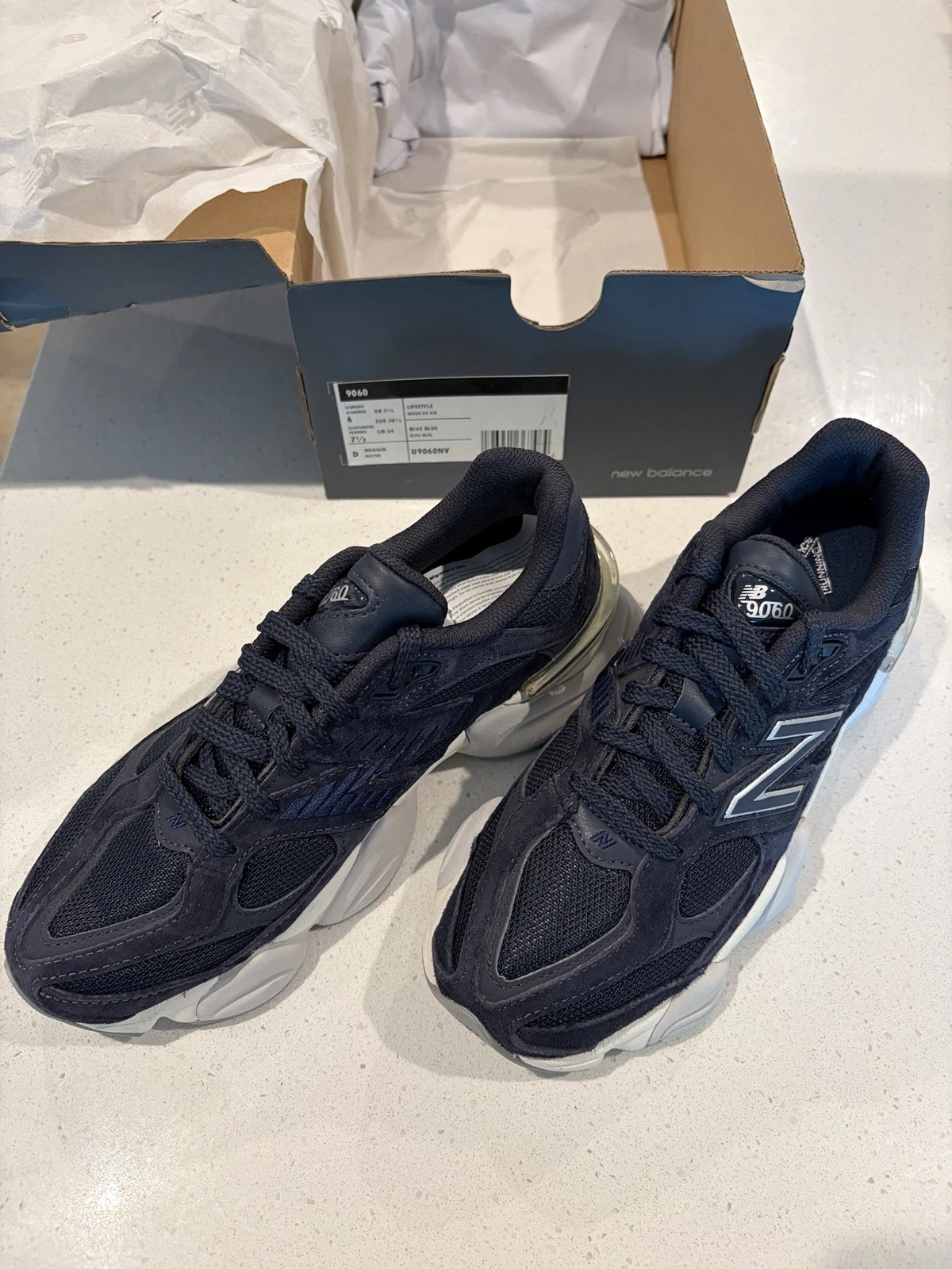 New Balance 9060 Eclipse Navy Blue Suede Lace Up Men's Low Top Sneakers U9060NV
Opens in a new windo
