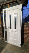 Upvc front door with side panel