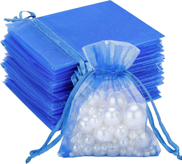 Blau OrganzasäCkchen 7X9Cm: Kleinegeschenk Organzabeutel, 50 StüCk Organza-Beute-image