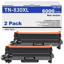 2PK TN830XL Toner Cartridge Compatible for Brother HL-L2467DW MFC-L2980DW 2760DW