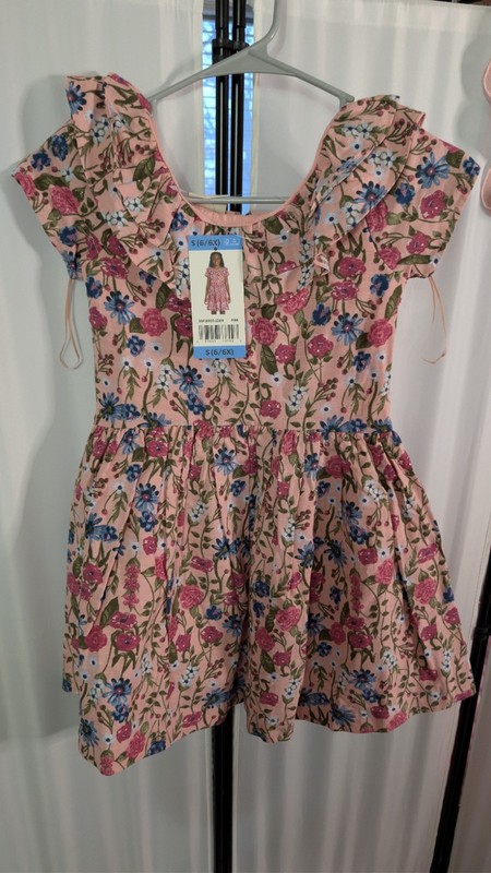 Scotch & Soda Girls Floral Ruffle Dress Pink Size 6/6X #4