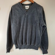 Vtg 70s 80s McGregor Bagpiper Velour Shirt Boys 14 V-Neck Pullover Gray USA