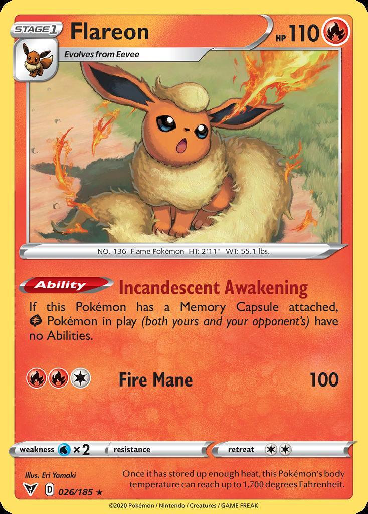 Pokemon Flareon (26/227) Vivid Voltage LP | eBay