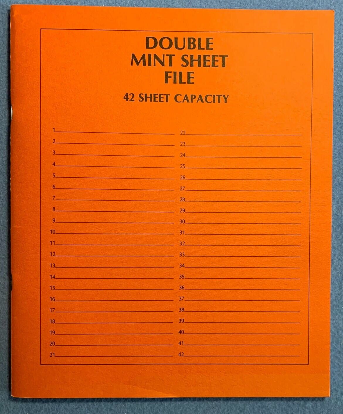 Double Mint Sheet File - 42 sheet capacity, 9.5x11.5" - superb cond