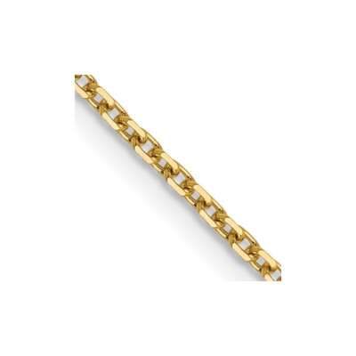 Echte 14kt Gelbgold 1,25 mm Diamantschliff Rolo Kette; 18 Zoll; Karabinerverschluss