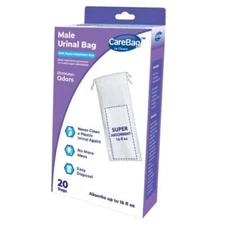 CareBag Medical Grade Super Absorbent Pad Male Urinal Bag - 20 Pack