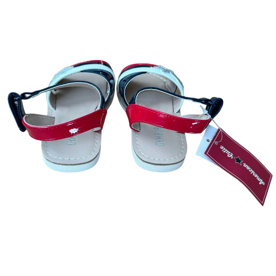 Sandalias Gymboree American Cutie para niños pequeños talla 7 azul rojo blanco NUEVAS Foto 4 de 4