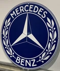 Vintage Style Mercedes Benz Blue Heavy Steel Metal Top Quality Sign