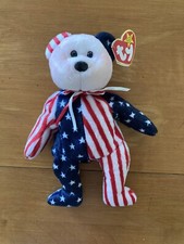 Ty Beanie Babies  Spangle the Patriotic Bear  1999 Rare w/ Tag Errors