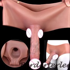 Skin Feeling Silicone Wearable Male Penis Enlarge Extend Sleeve Pants Underwear
