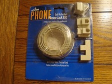 Leviton Telephone Jack Kit Landline Self-Adhesive Wire, Adapter, Jacks,Guides