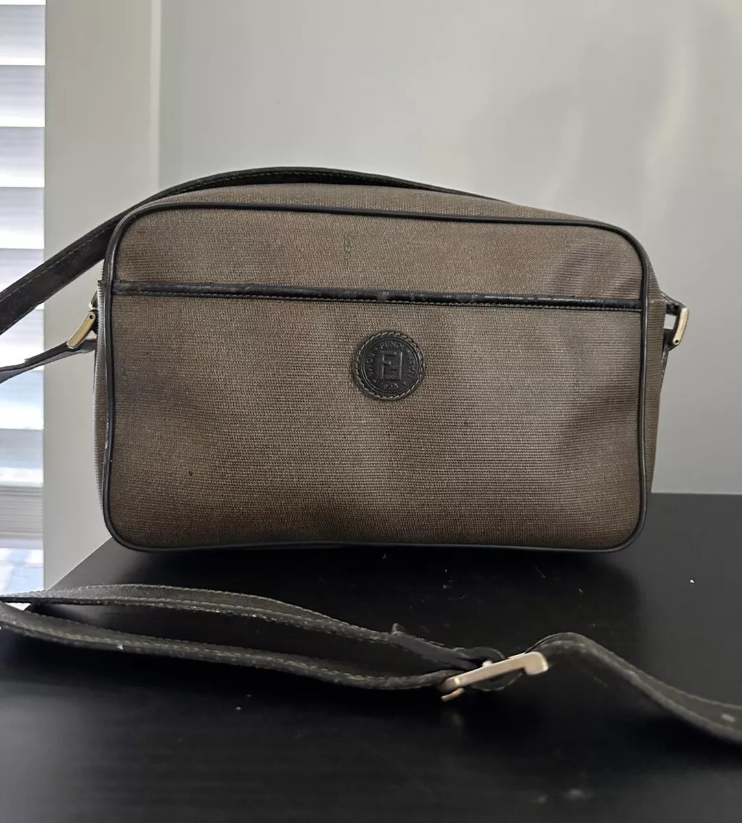 Authentic FENDI Vintage Canvas Crossbody Bag 