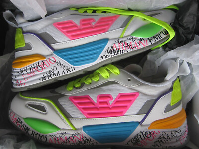 EMPORIO ARMANI Sneakers Graffiti Special Edition X3X126-XM540-T376 Women 38 NEW!