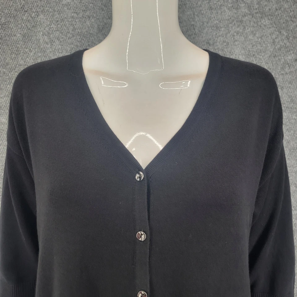 H by Halston 3/4-Sleeve Buttoned Cardigan XX-Small Sz Black Casual Modern Top - Image 4 of 4
