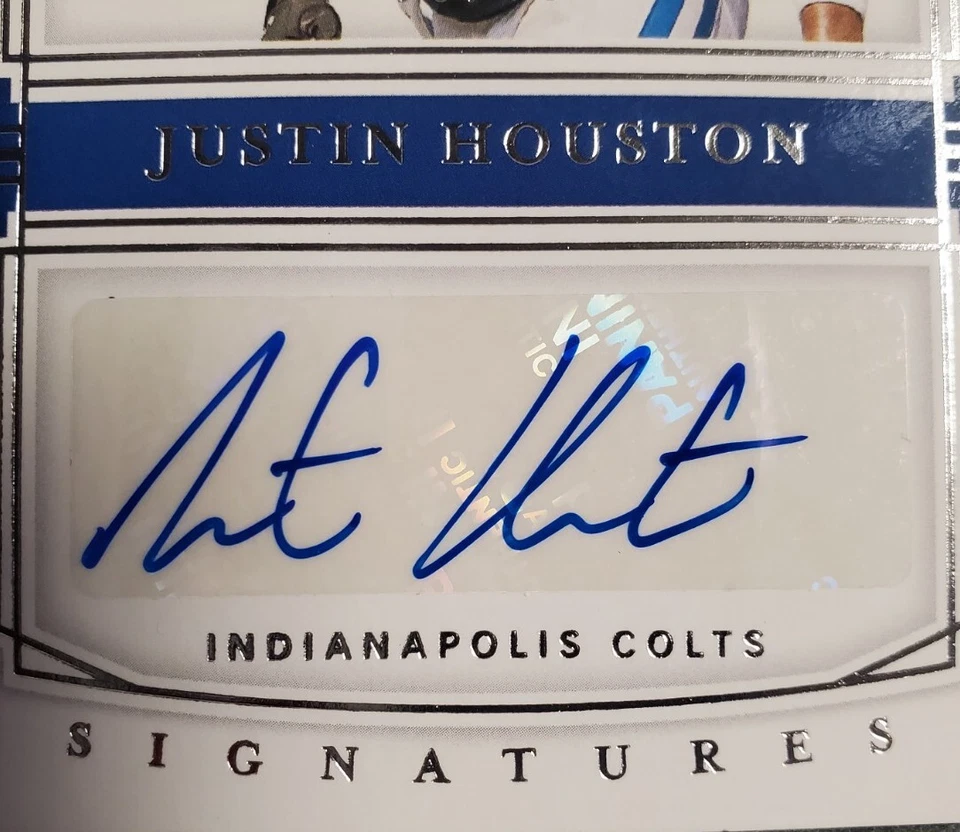 🔥🏈 2019 Panini National Treasures Signatures #75/75 Justin Houston Auto Colts - Image 2 of 4