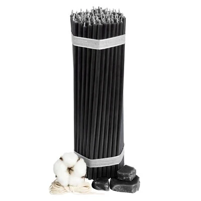 🕯️ 100x Handgefertigte Kerzen Nr.60 ✝️ Klosterqualität 26,5cm Schwarz - Bild 1 von 4