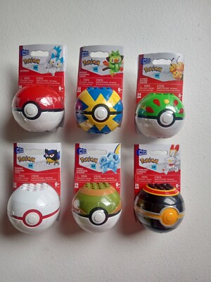 Pokemon Mega Construx Series 17 Complete Set Of 6 Pokeballs