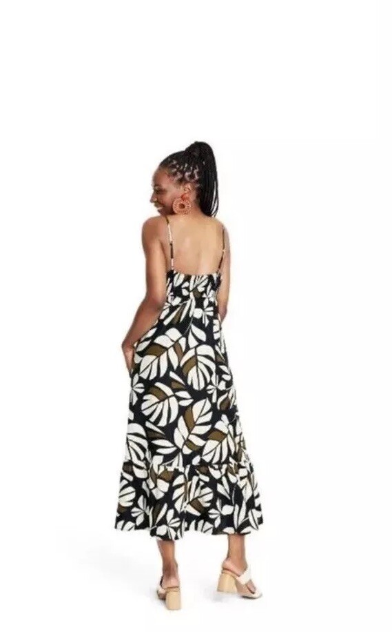 Tabatha Brown For Target Dress Linen Black, White & Brown Floral Size XS | eBay Tabatha Brown For Target Dress Linen Black, White & Brown Floral Size XS | eBay