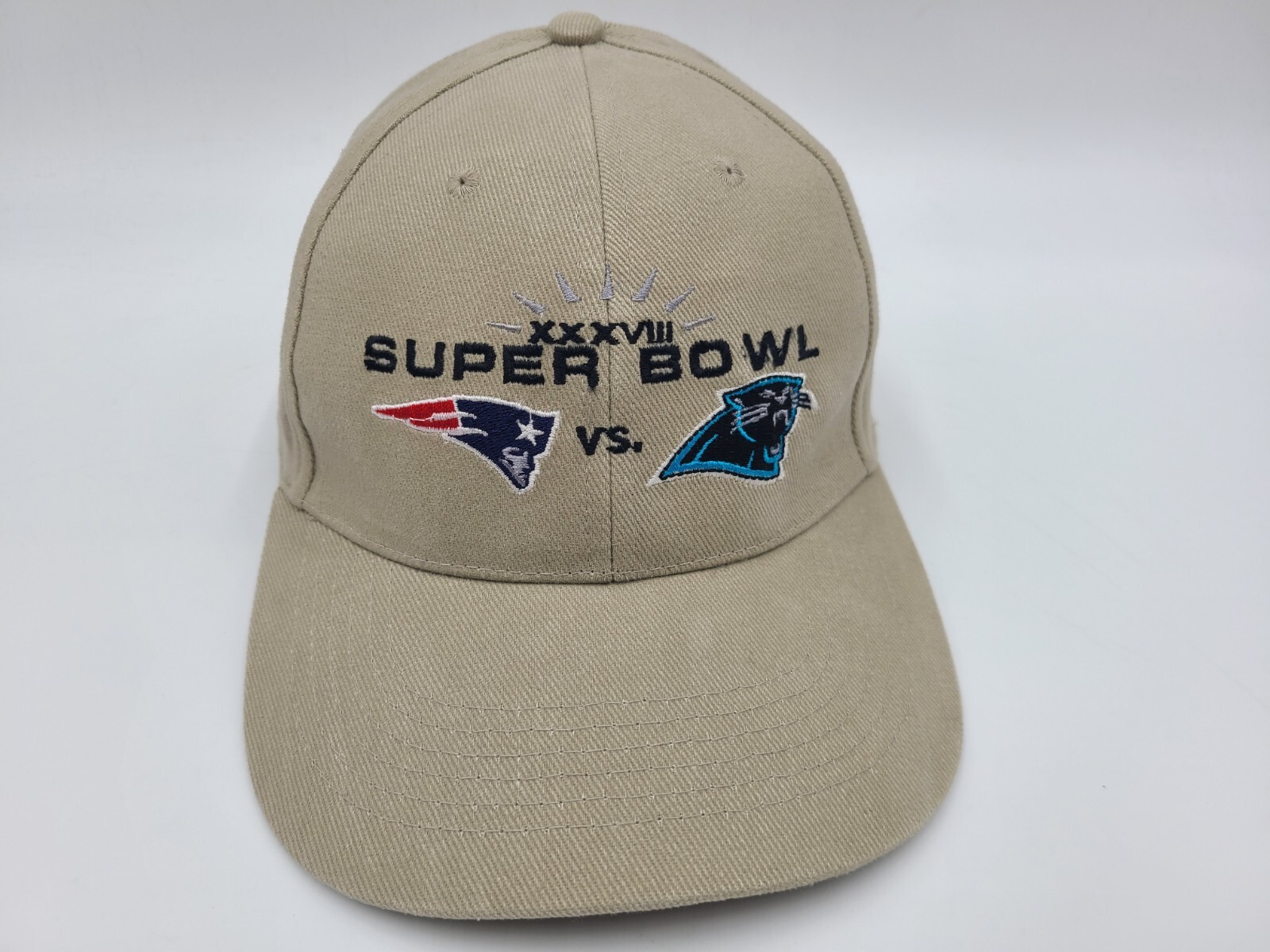 Vintage Super Bowl XXXVIII New England Patriots Carolina Panthers Hat Cap NFL