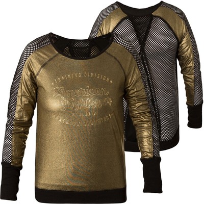AMERICAN FIGHTER Affliction Damen Pullover Aroma Gold/Schwarz