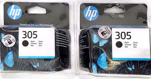 HP 305 Genuine Ink Cartridges - Black & Color Pack (3YM61AE/3YM60AE) For DeskJet 2710, Envy 6000 Series & More