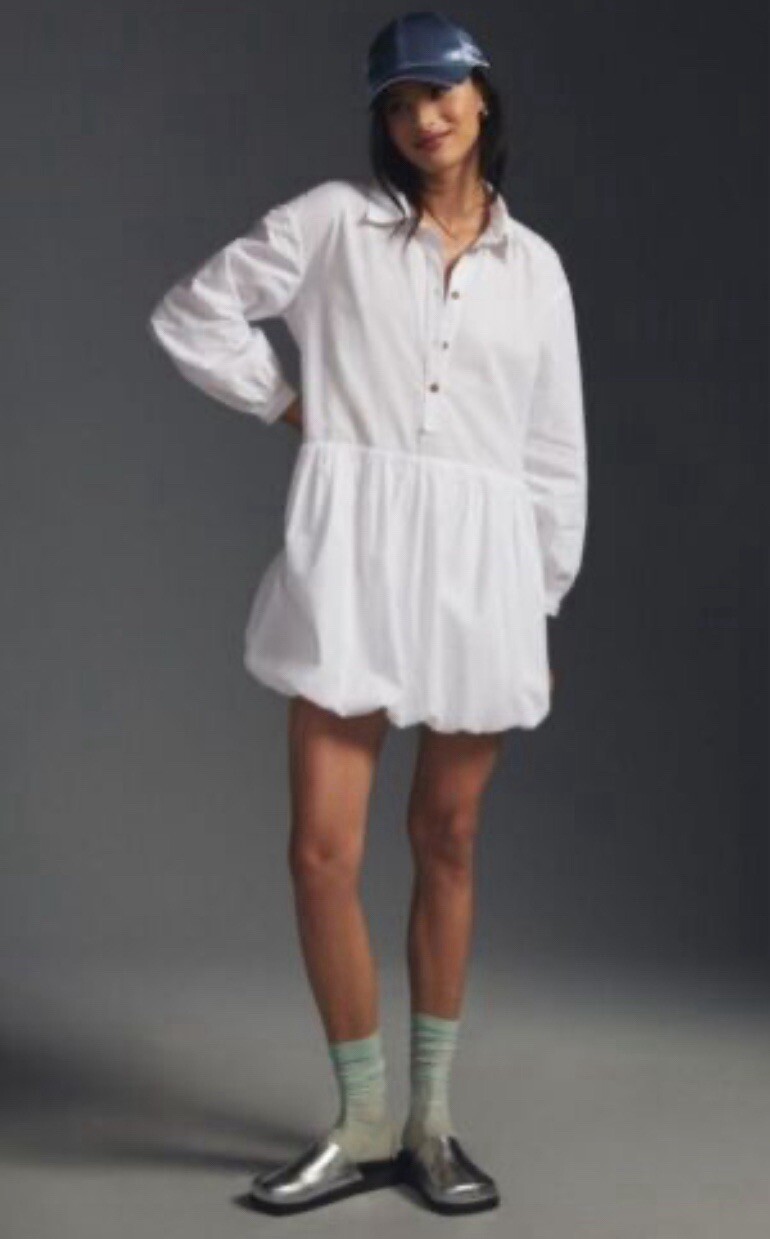 Maeve By Anthropologie Button Down Bubble Skirt Dress Size L NWT $140