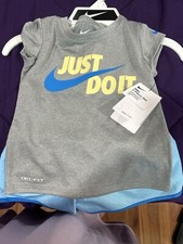 2 piece nike spring set, tank top, blue shorts,