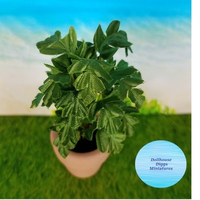 Miniature Potted Artisan Monstera Palm Tree Houseplant Dollhouse Mini Clay  Pot | eBay