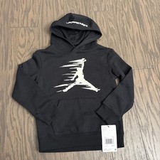 Jordan Kids Black MJ Flight MVP Fleece Pullover Hoodie Jumpman Logo Size 4T NWT