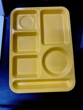 Carlisle Melamine mustard, yellow Cafeteria 6 Compart Lunch Tray 10x14 N43980