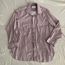 Ted Baker Endurance Men s 16 32/33 Large Purple Paisley Floral Dress Shirt